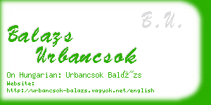 balazs urbancsok business card